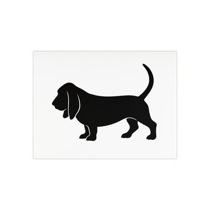 Basset Hound Silhouette Ceramic Photo Tile
