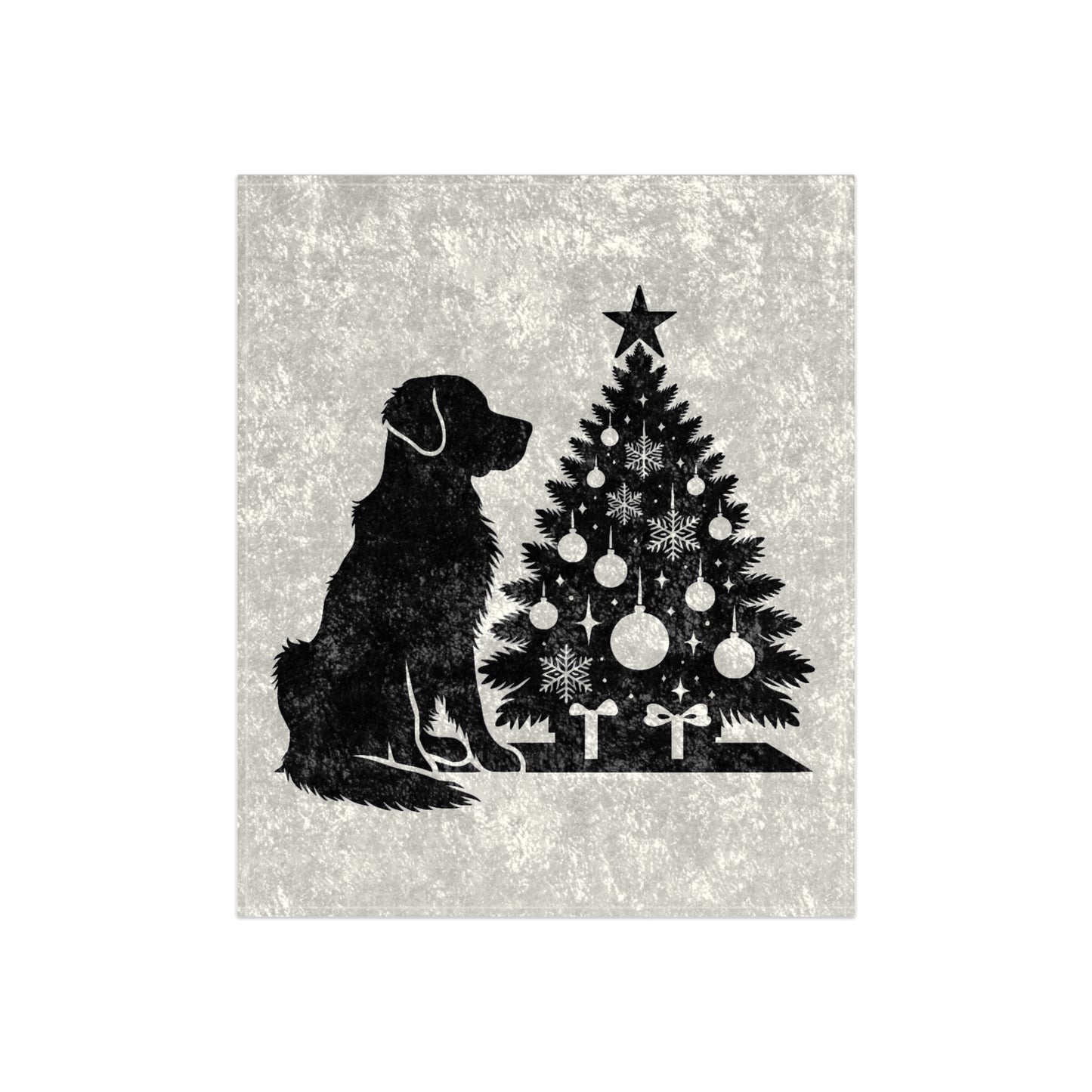 Golden Christmas Tree Crushed Velvet Blanket