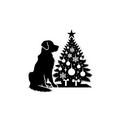 Golden Christmas Tree Vinyl Decal