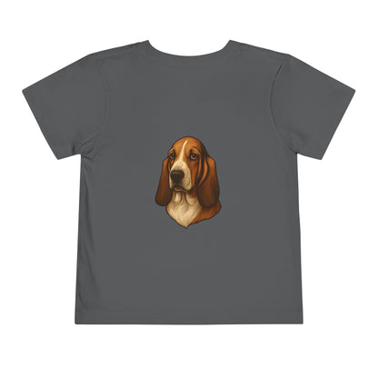 Basset Hound Head Toddler Unisex Short Sleeve Crewneck Tee