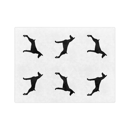 Doberman Silhouette Velveteen Microfiber Blanket