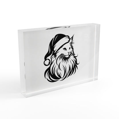 Santa Paws Cat Acrylic Photo Block