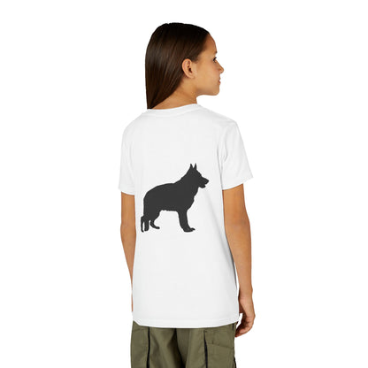 German Shepherd Silhouette Youth Unisex Short Sleeve Crewneck Tee