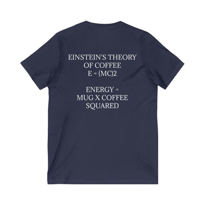 Einstein's Theory Of Coffee Unisex Short Sleeve V-Neck Tee