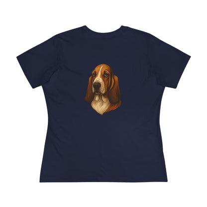 Basset Hound Head Women's Short Sleeve Crewneck Tee