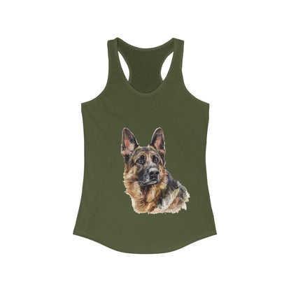 German Shepherd Head Women's Racerback Tank