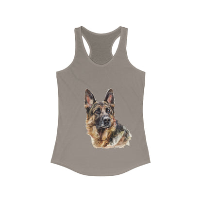 German Shepherd Head Women's Racerback Tank