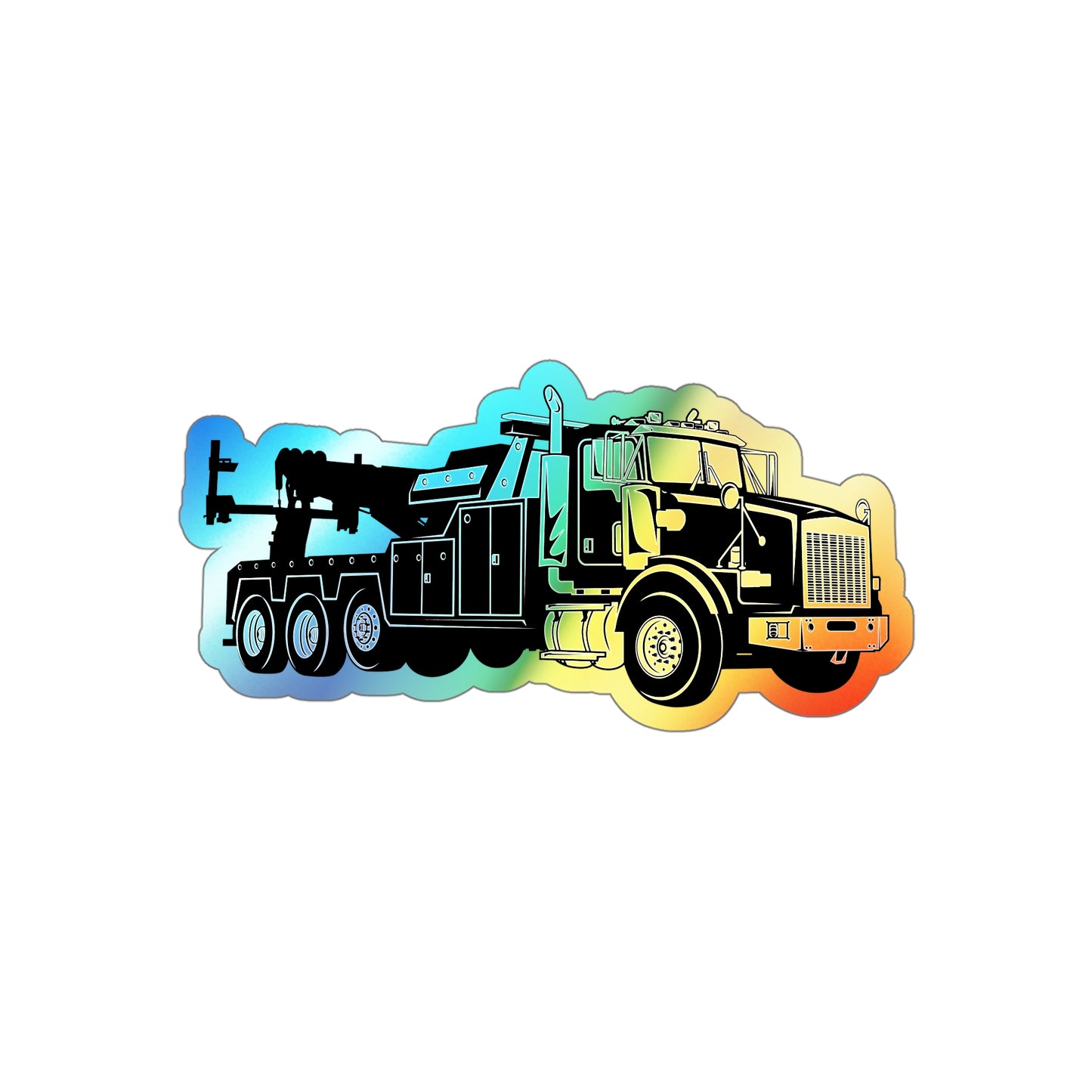 Heavy Tow Truck Holographic Sticker