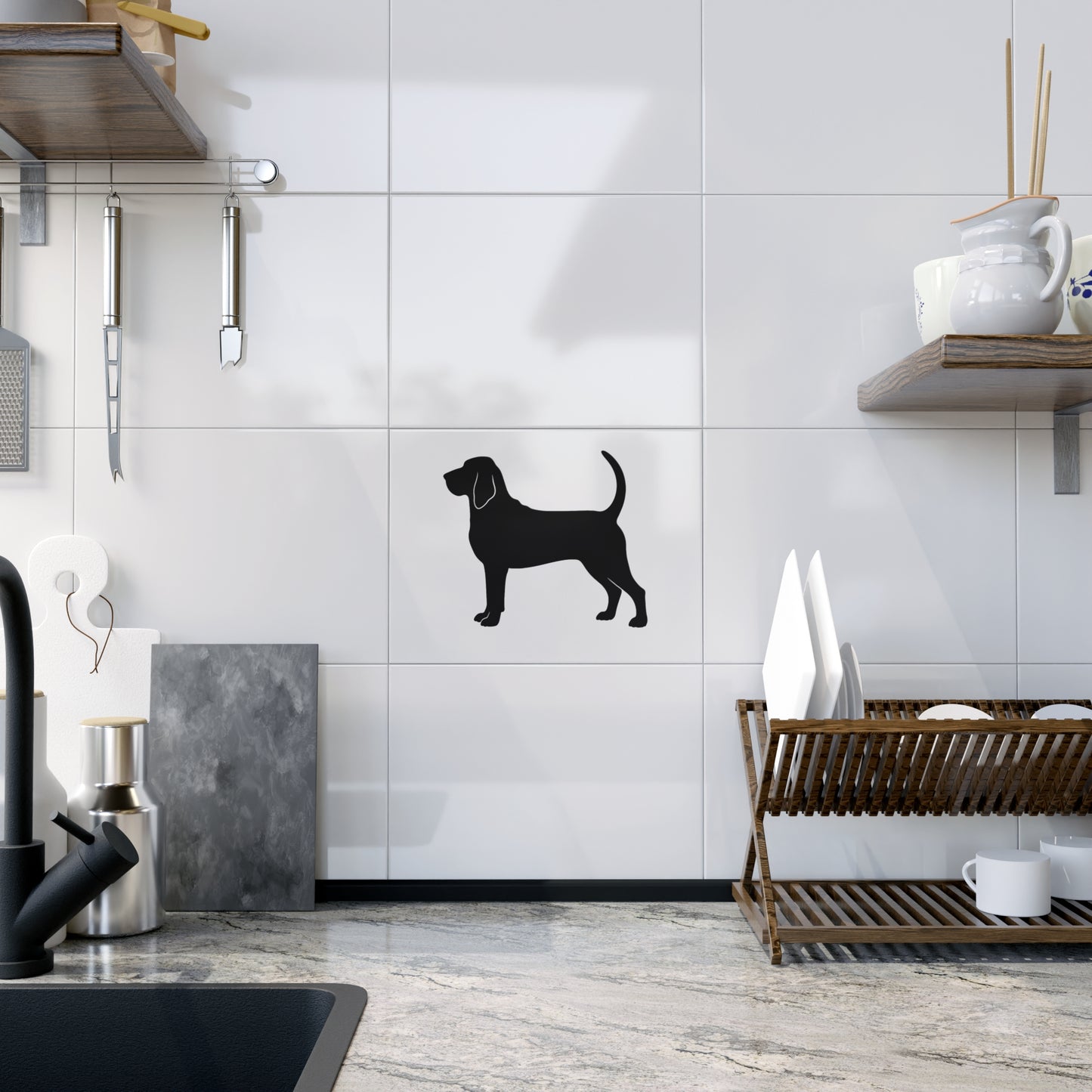 Bloodhound Silhouette Ceramic Photo Tile