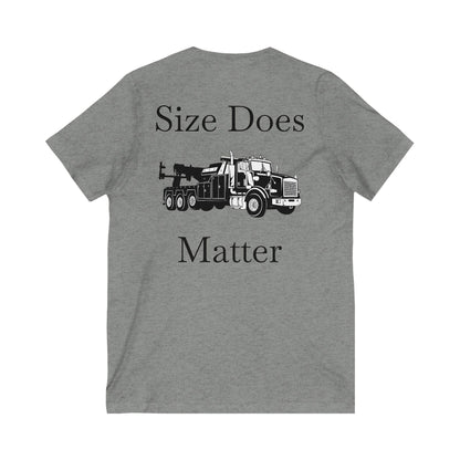 Size Does Matter Unisex Short Sleeve V-Neck Tee