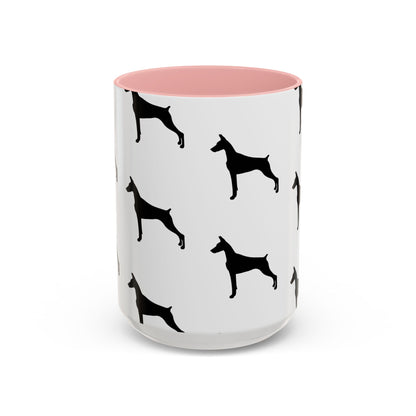 Doberman Silhouette 2-Tone Coffee Mug