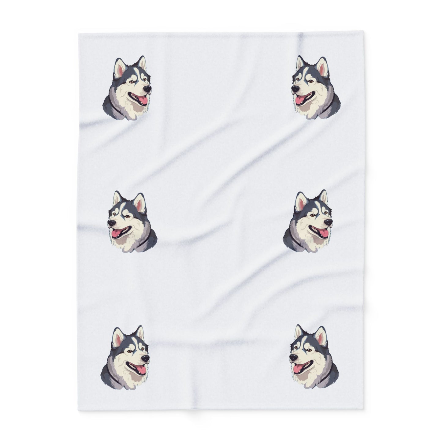 Malamute Head Arctic Fleece Blanket