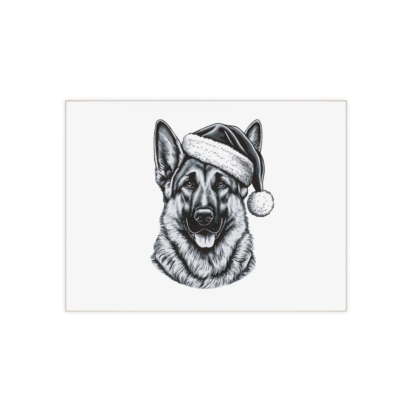 Santa Paws German Shepherd Ceramic Photo Tile