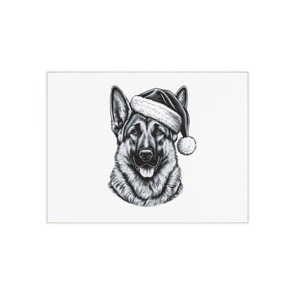 Santa Paws German Shepherd Ceramic Photo Tile