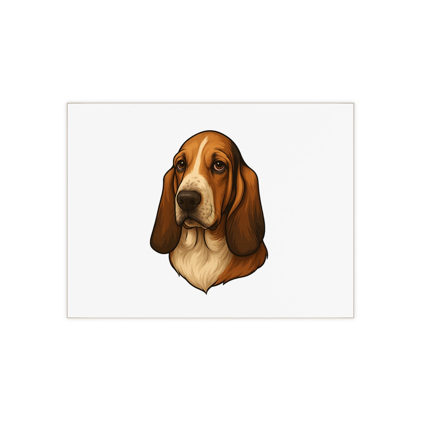 Basset Hound Head Ceramic Photo Tile