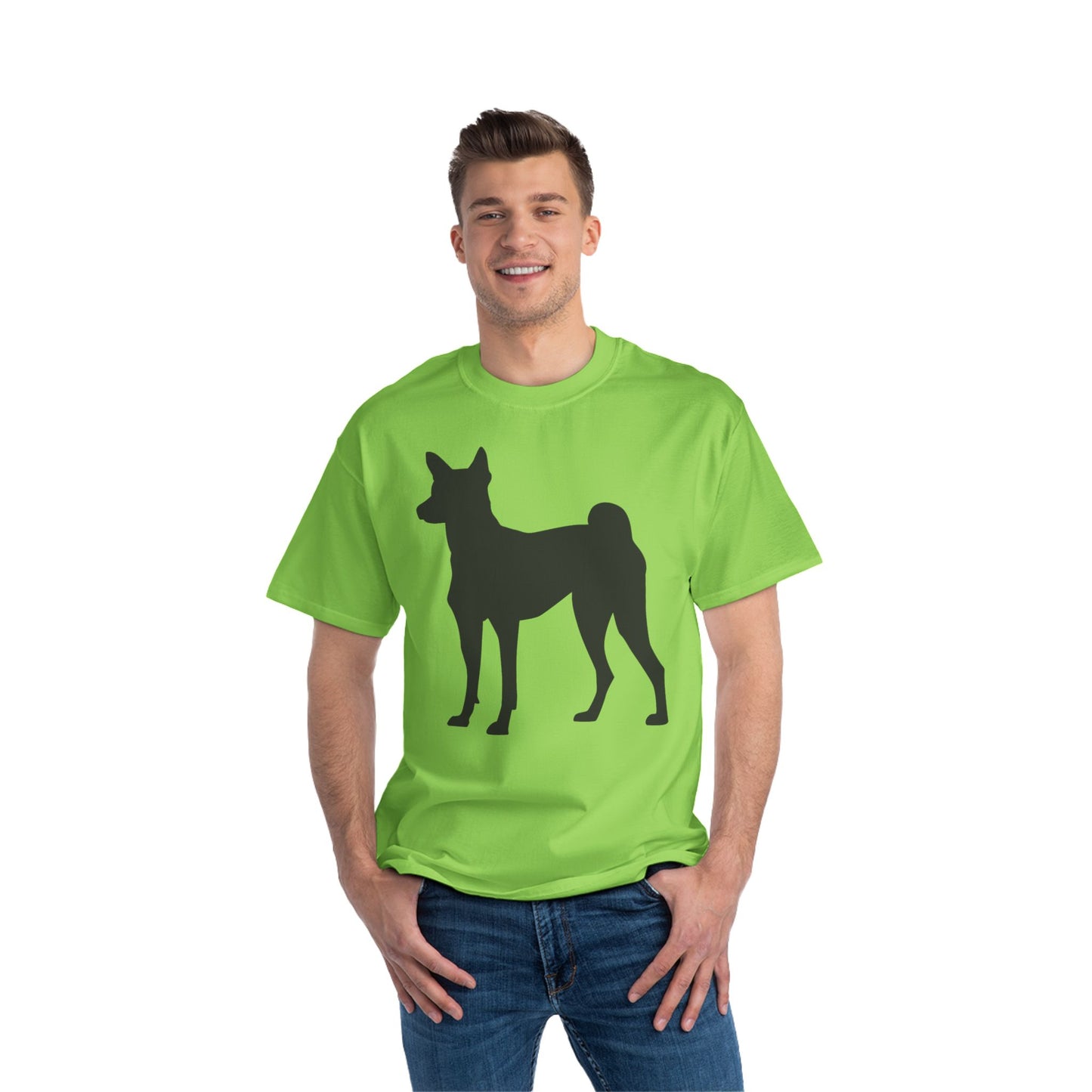 Basenji Silhouette Men's Short-Sleeve Crewneck Tee