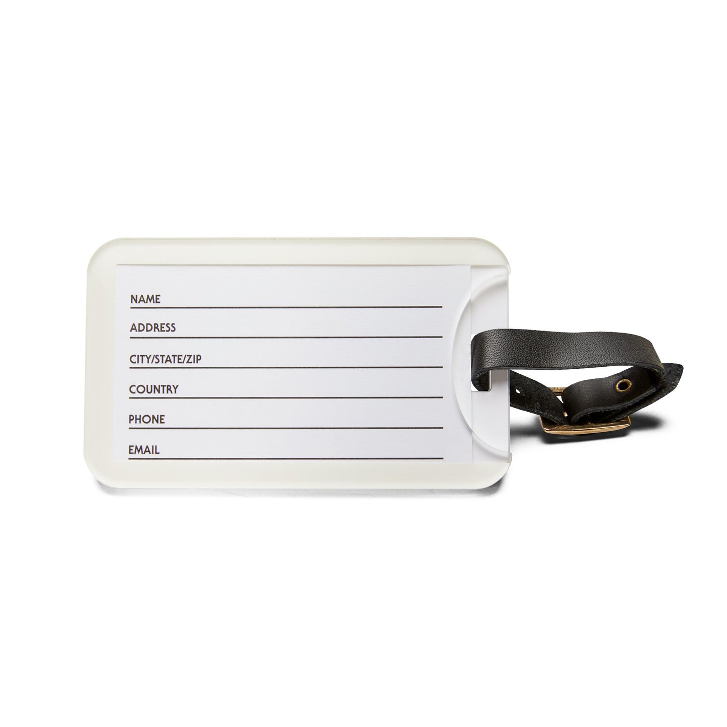 Basenji Silhouette Leather Strap Luggage Tag