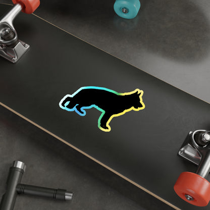 German Shepherd Silhouette Holographic Sticker