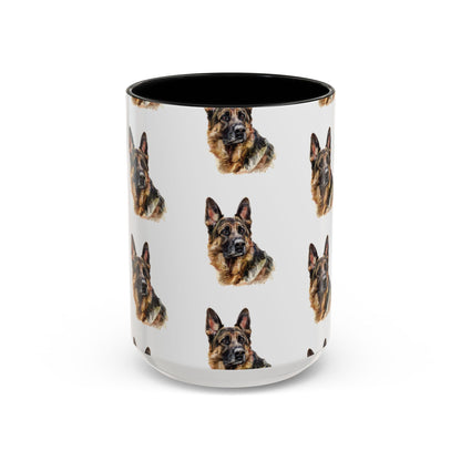 German Shepherd Head 2-Tone Coffee Mug