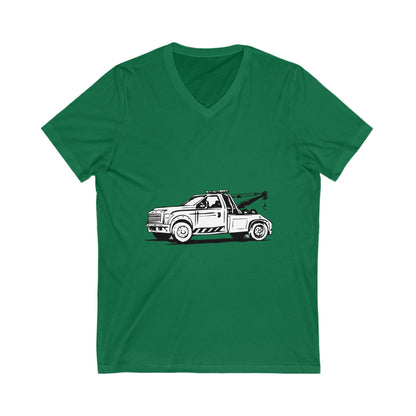 Wheel Lift Tow Truck Unisex Short Sleeve V-Neck Tee