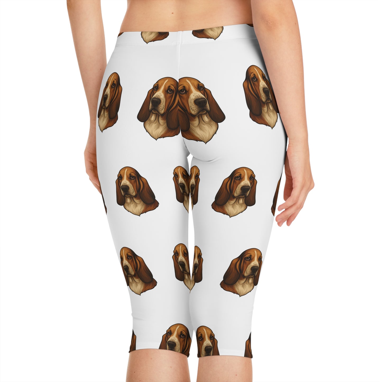 Basset Hound Head Women's Capri Leggings