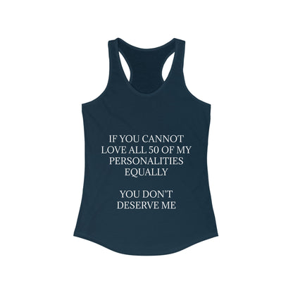 50 Personalities Women's Racerback Tank