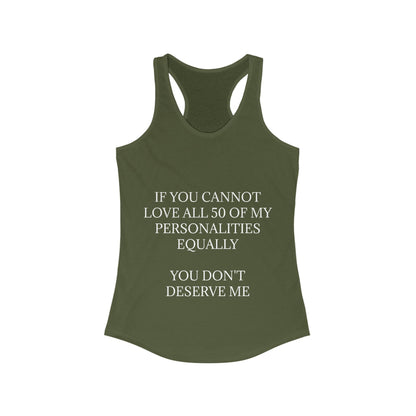 50 Personalities Women's Racerback Tank