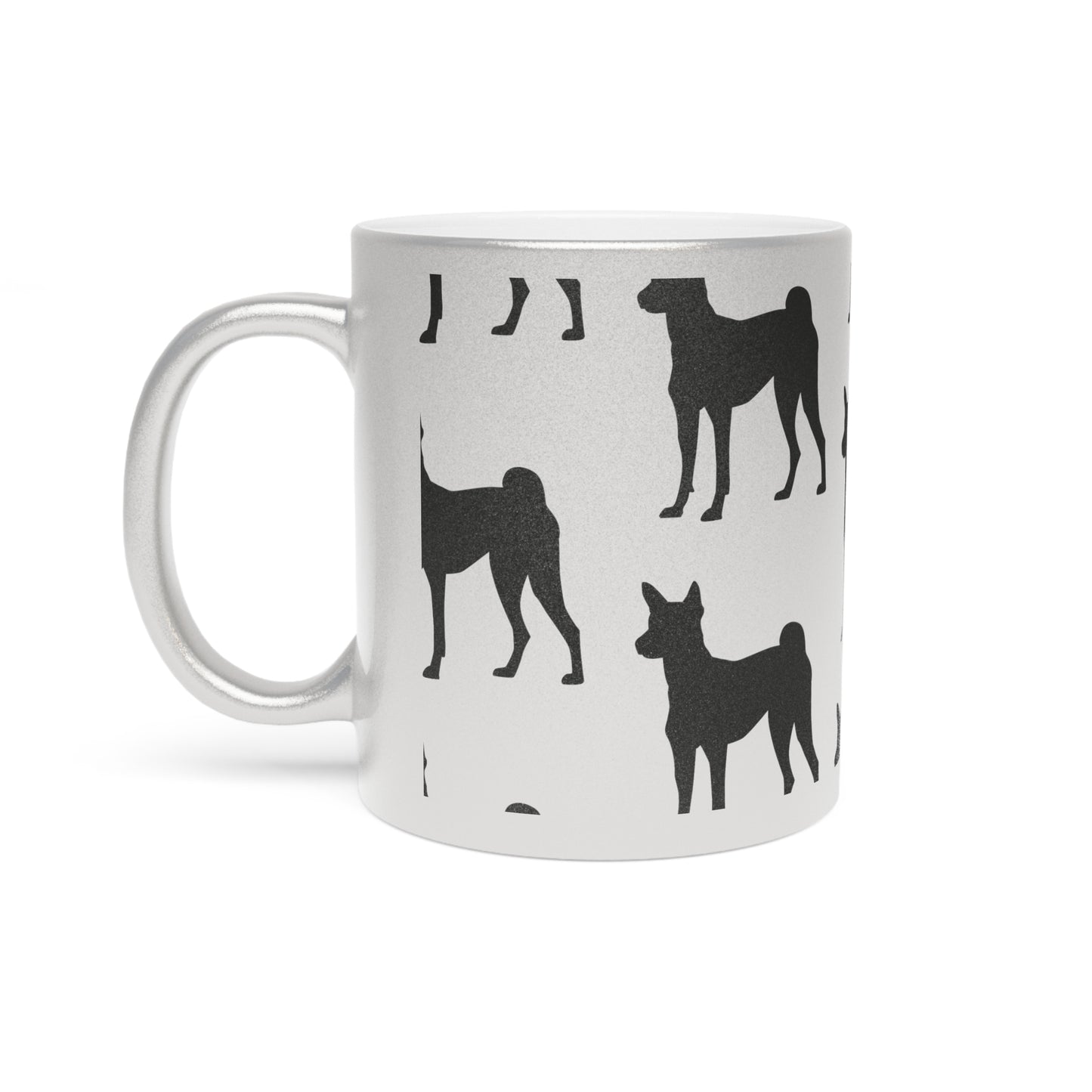 Basenji  Silhouette Metallic Coffee Mug