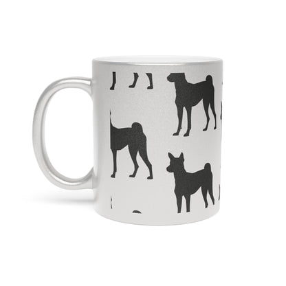 Basenji  Silhouette Metallic Coffee Mug