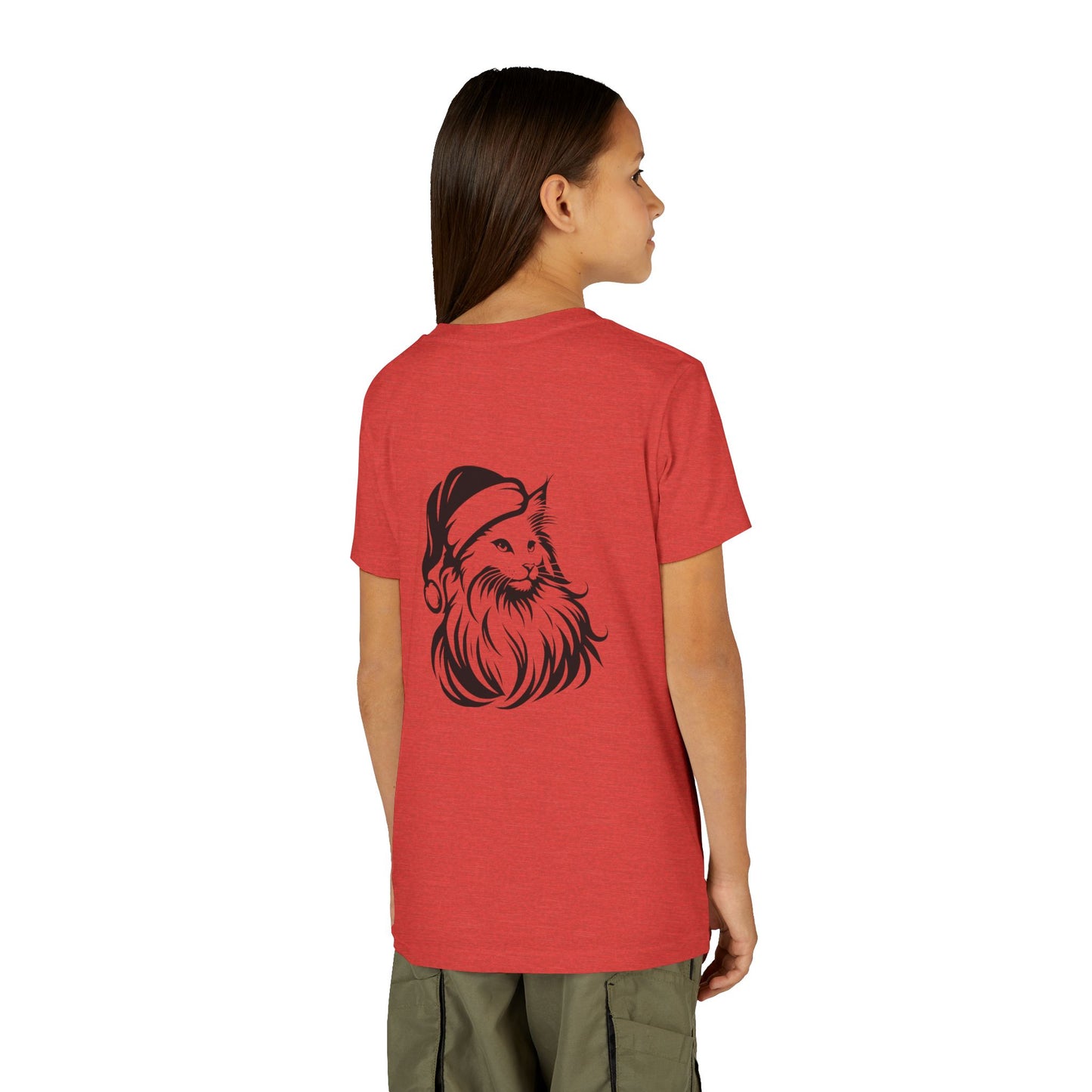 Santa Paws Cat Youth Unisex Short Sleeve Crewneck Tee