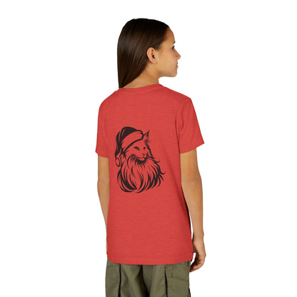 Santa Paws Cat Youth Unisex Short Sleeve Crewneck Tee