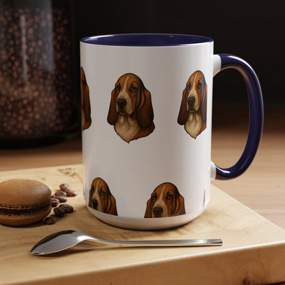 Basset Hound Head 2-Tone Coffee Mug