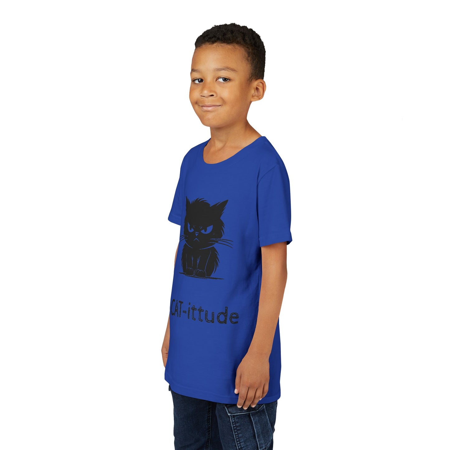 CAT-ittude Youth Unisex Short Sleeve Crewneck Tee