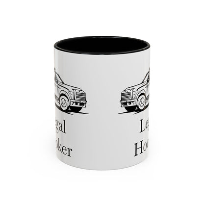 Legal H**ker Wheel Lift Tow Truck 2-Tone Coffee Mug