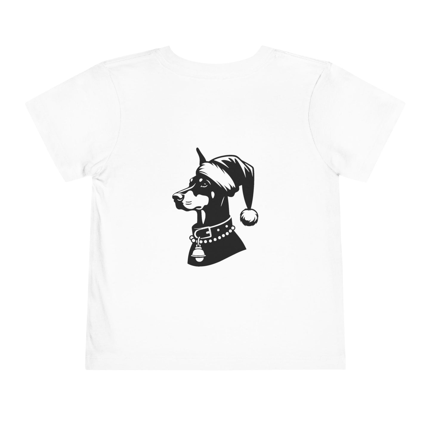 Santa Paws Doberman Toddler Unisex Short Sleeve Crewneck Tee