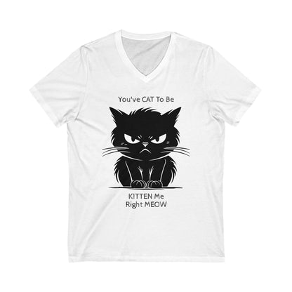 Kitten Me Unisex Short Sleeve V-Neck Tee