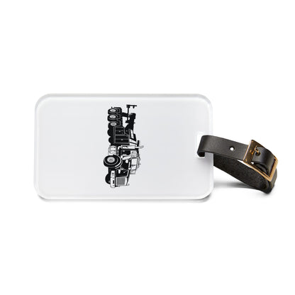 Heavy  Tow Truck Leather Strap Luggage Tag