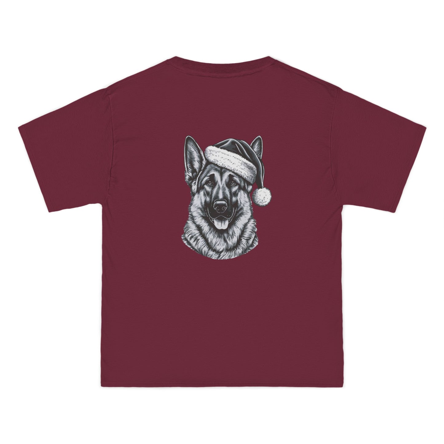Santa Paws German Shepherd Men's Short-Sleeve Crewneck Tee