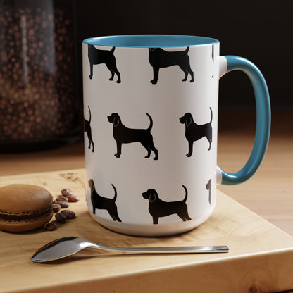 Bloodhound Silhouette 2-Tone Coffee Mug