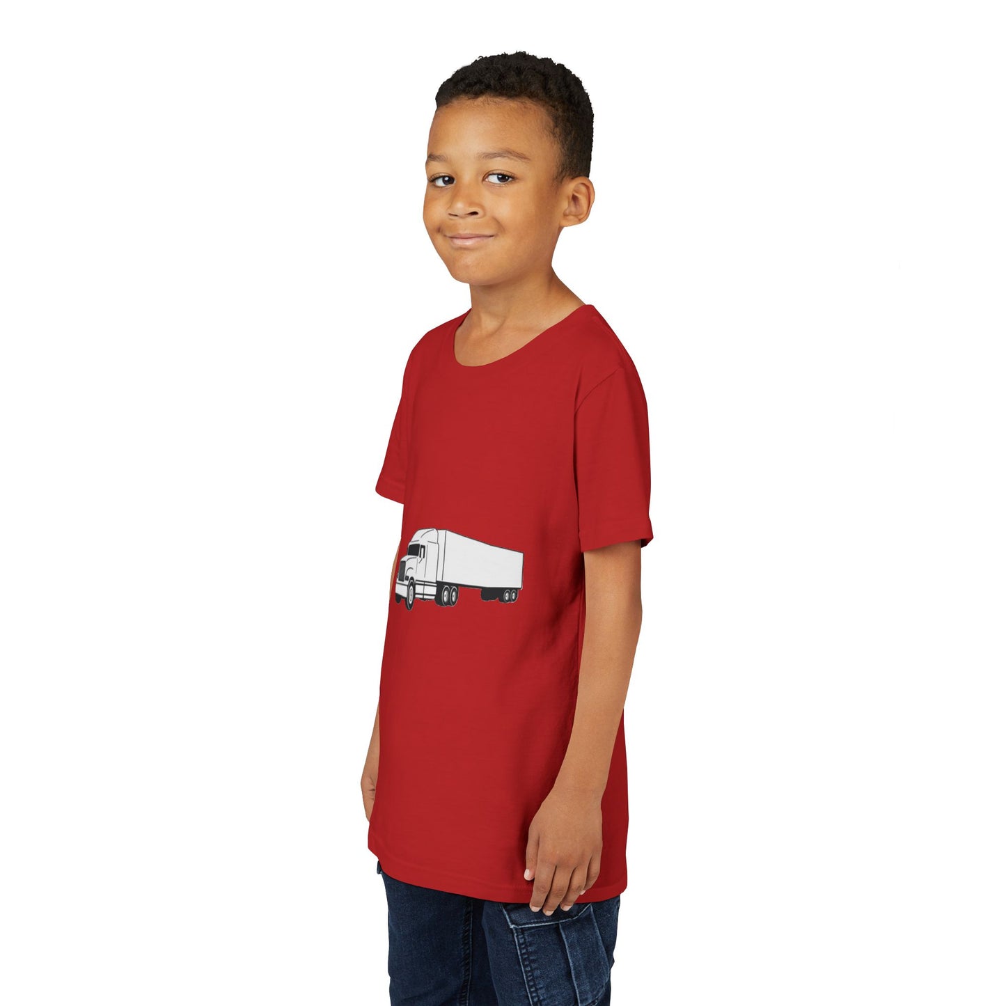 Semi Truck Youth Unisex Short Sleeve Crewneck Tee
