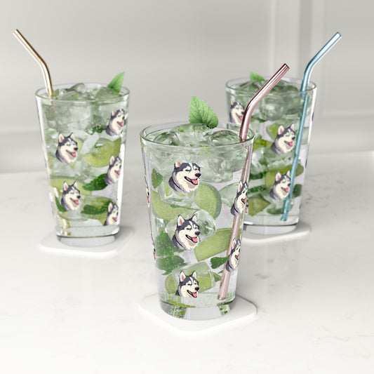 Malamute Head Drinking Glass