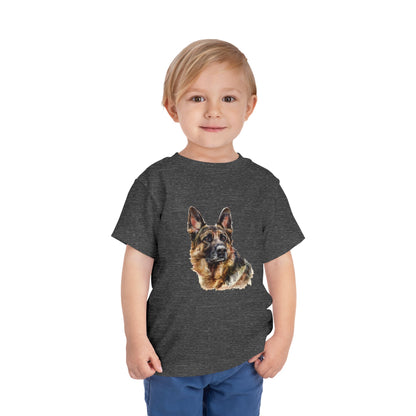German Shepherd Head Toddler Unisex Short Sleeve Crewneck Tee
