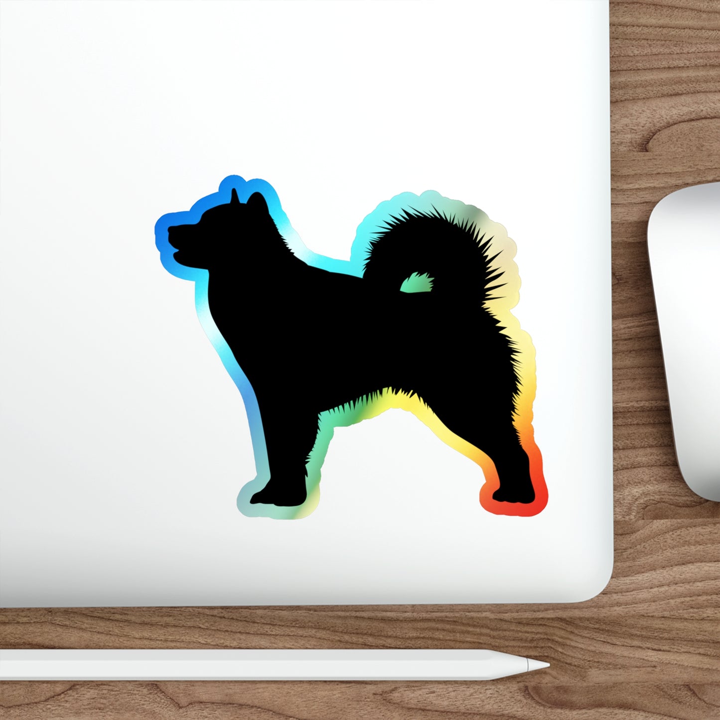 Malamute Silhouette Holographic Sticker