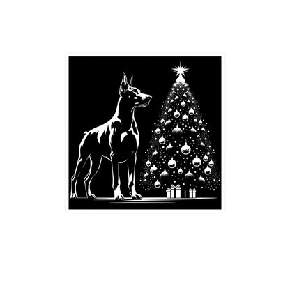 Doberman Christmas Tree Vinyl Decal