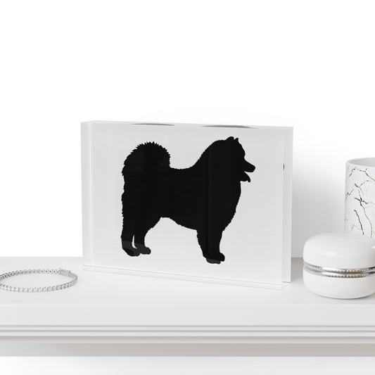 Samoyed Sillhouette Acrylic Photo Block