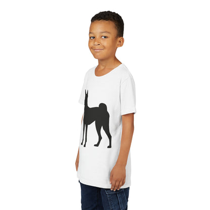 Basenji Silhouette Youth Unisex Short Sleeve Crewneck Tee