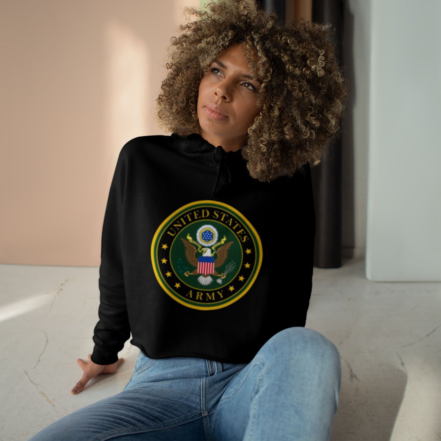 US Army Women's Crop Hoodie