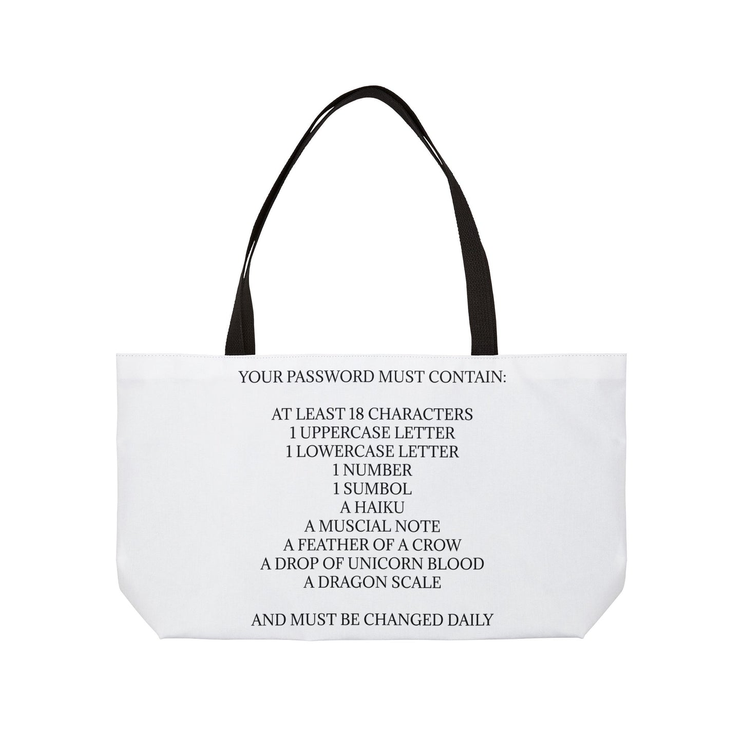 Password Weekender Tote Bag