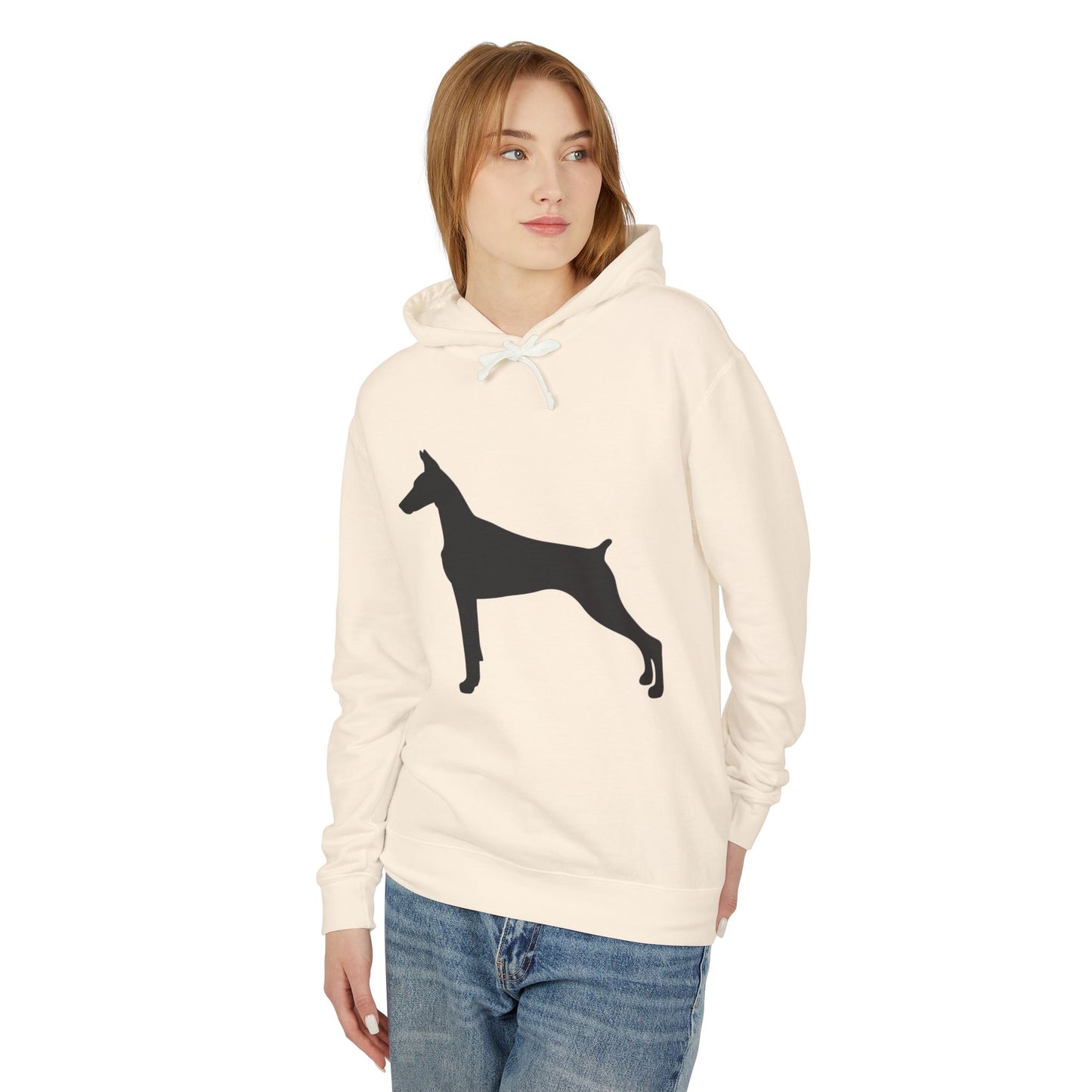 Doberman Silhouette Unisex Lightweight Hoodie