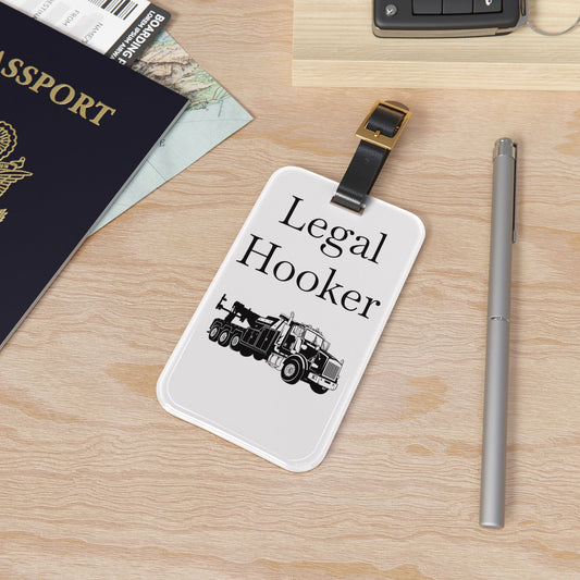 Legal H**ker Heavy Tow Truck Leather Strap Luggage Tag